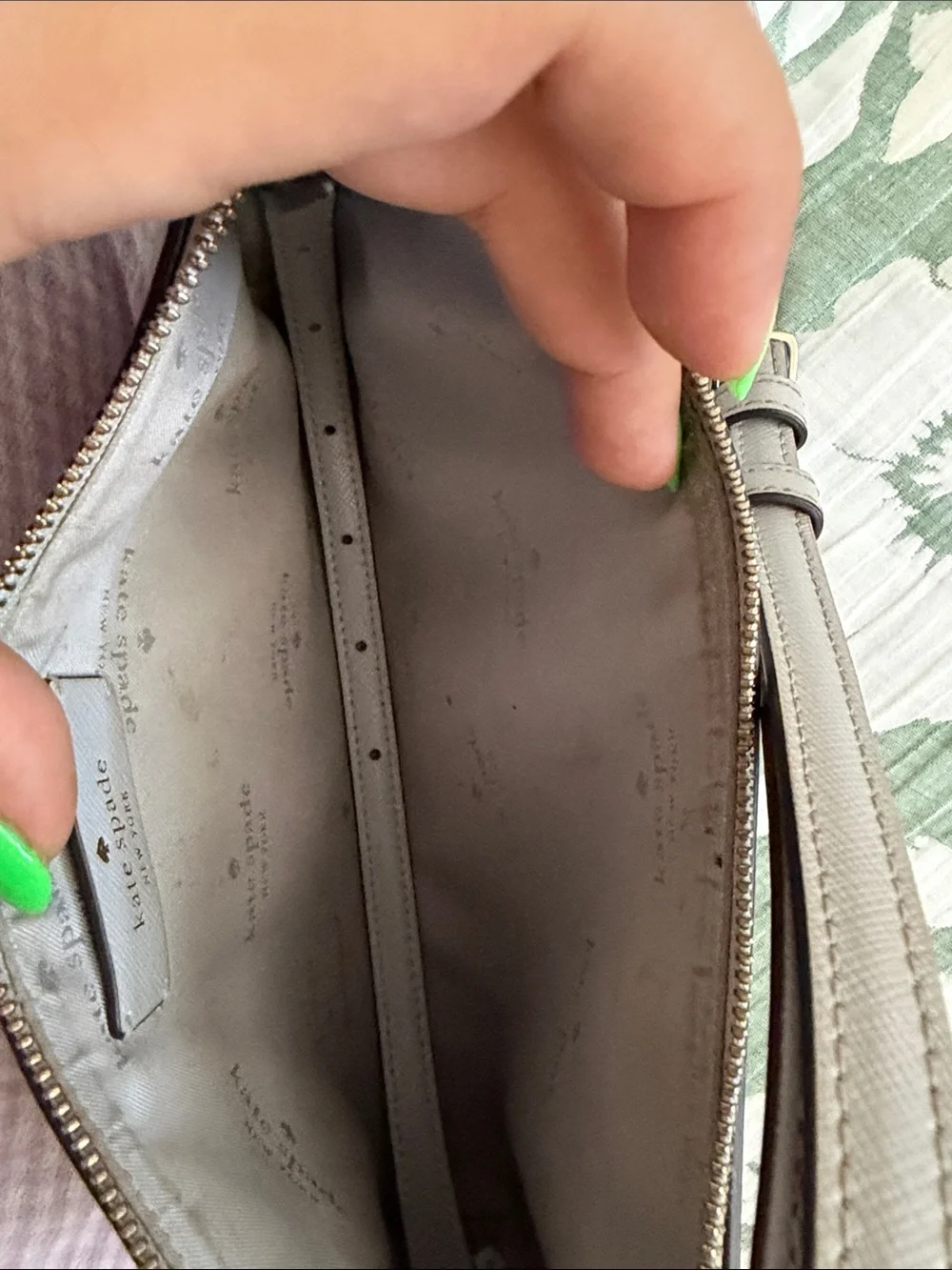 kate spade Saffiano Leather Crossbody Bag in Light Gray